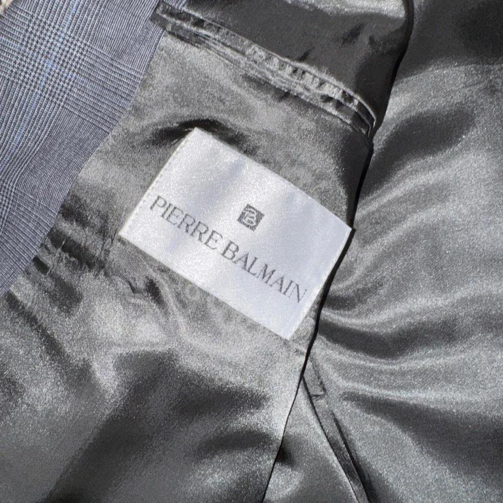 Vintage Balmain Grey Glen Plaid Blazer Jacket 42R Mens Sport Coat *PLEASE READ*